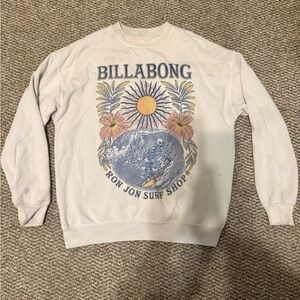 Billabong White Graphic Crewneck Sweater